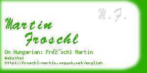 martin froschl business card